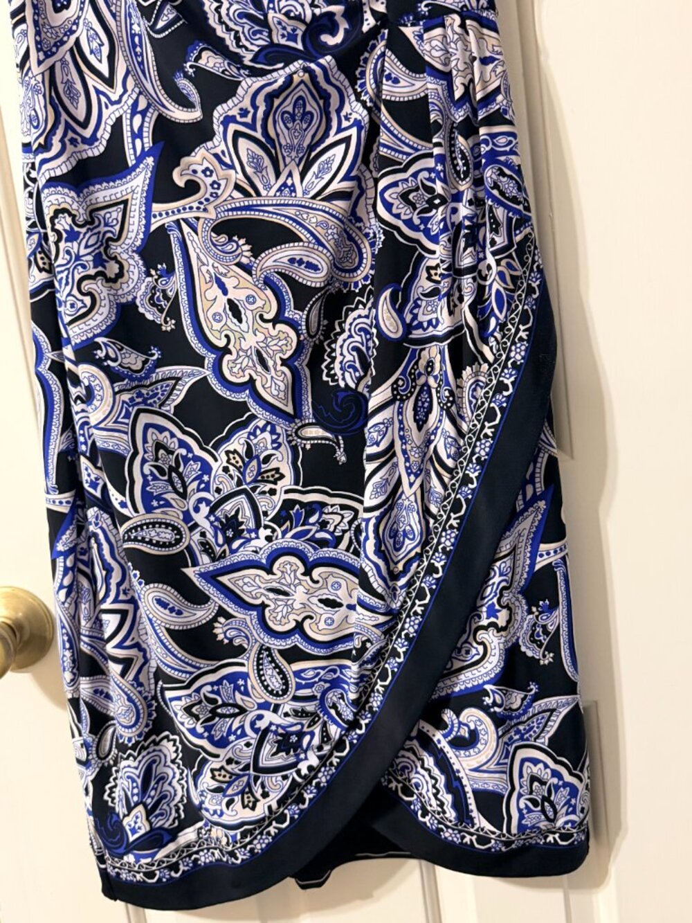Sz M INC Blue & Black Paisley Print Dress - Picture 3 of 8